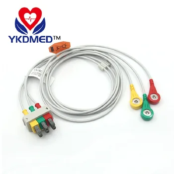 1 шт./совместимый кабель для ЭКГ 78352C 7834C M1722A/B с 3 нитями IEC-защелки Изображение