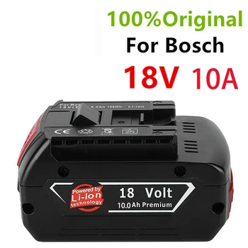 100% Оригинальная Литий-ионная Аккумуляторная батарея 18v 10ah для Bosch 18V 6.0A Резервная Батарея Портативная Замена BAT609 Изображение