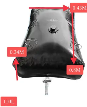 110-литровая черная сумка для воды, портативная складная для сельского хозяйства, утолщенная износостойкая автомобильная сумка для хранения питьевой воды Изображение