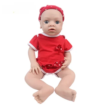19-дюймовая кукла-Реборн, милая девочка, Новорожденная, силиконовая реалистичная кукла для всего тела, подарок на день рождения для мальчиков и девочек Изображение