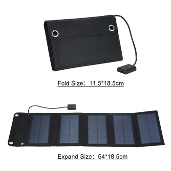 20 Вт Солнечное зарядное устройство Складная солнечная панель с USB-портами Водонепроницаемый Кемпинг Путешествия Совместимость для смартфонов iPhone и Android Изображение