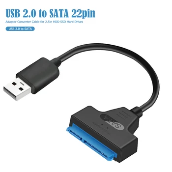 20 см Кабель-адаптер USB 2.0-SATA 22Pin для 2,5-дюймового жесткого диска жесткого диска ноутбука Изображение