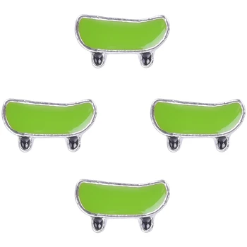 20 штук, зеленый спортивный Скейтборд с эмалью, Плавающие подвески, Медальон с Памятью ручной работы, Колье-Пенадант, Брелок для ключей, ювелирные изделия Изображение
