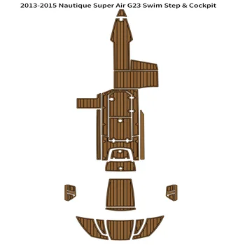 2013-2015 Nautique Super Air G23 Платформа для плавания Кокпит для лодки EVA Тиковый пол Изображение