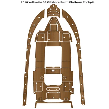 2016 Yellowfin 39 Оффшорная Платформа Для Плавания Кокпит-Площадка Лодка EVA Пенопласт Тиковый Пол Изображение