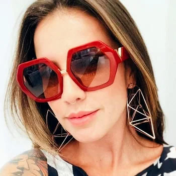 2019 Женские роскошные солнцезащитные очки, женские модные Квадратные дизайнерские солнцезащитные Очки, Стильные летние оттенки Изображение