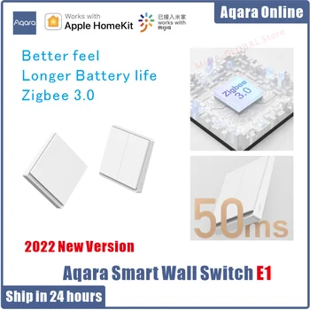2022 Aqara E1 Умный Настенный Выключатель Версии Xiaomi Wireless Switch Zigbee С/Без Нейтрального Пульта Дистанционного Управления Mi Home Homekt APP Изображение