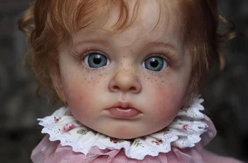 24-дюймовая Высококачественная Уже готовая раскрашенная кукла ручной работы, Возрожденная девочка-малыш, Тутти, Веснушчатая кожа, очень детализированная 3D кожа Изображение