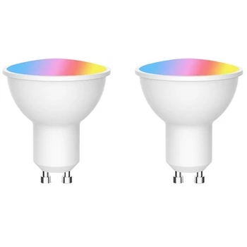 2X Gu10 Прожектор Wifi Умная лампа Для домашнего Освещения 5 Вт RGB + CW (2700-6500 К) Волшебная светодиодная лампа с изменяющимся цветом Изображение