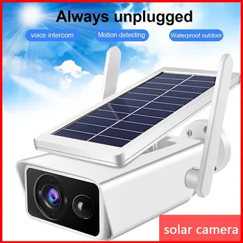 3-мегапиксельная камера на солнечной батарее, Wi-Fi, водонепроницаемая IP66, интеллектуальная сигнализация PIR, камера наблюдения ночного видения Изображение