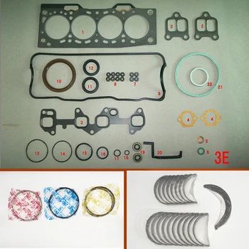 3E 3EE Двигатель Полный комплект прокладок комплект шатунного подшипника коленчатого вала поршневое кольцо для Toyota Corolla/Tercel/Corsa 1.5L 1456cc Изображение