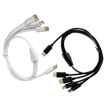 4 В 1 Зарядный кабель USB Type-C Универсальный для телефонов, планшетов, колодок, источника питания Изображение