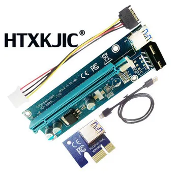 40 см USB 3.0 Mini PCI-E к PCIe PCI Express от 1x до 16x Удлинитель Riser Card Адаптер SATA 6Pin Кабель Питания для Bitcoin BTC Minin Изображение