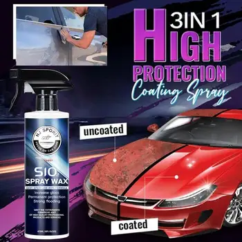 473 мл, жидкое керамическое покрытие для всех цветов Автомобиля, спрей, Быстрое нанопокрытие, спрей-воск, автомобильный гидрофобный лак, очиститель краски Изображение