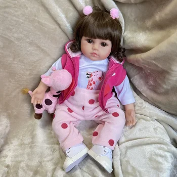 48 см Кукла-Реборн Bebes, Силиконовая Кукла-Реборн, Очаровательная Реалистичная кукла для малышей Bonecas Girl Menina De Surprise Doll Изображение