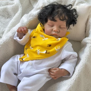 48 см Уже Окрашенная Готовая Кукла Reborn Sleeping Levi Baby Doll Реалистичная Мягкая На Ощупь 3D Кожа, Нарисованные Вручную Волосы Видны Изображение