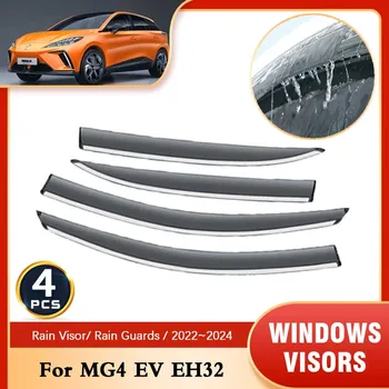 4x Ветровые стекла для MG4 EV EH32 2022 2023 2024 Автоаксессуары Дефлекторы Навесная Отделка Боковых Стекол Автомобиля Козырьки От Дождя Для Бровей Изображение