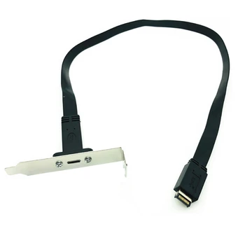 50 см USB 3.1 Разъем на передней панели Type-E для USB-C Разъем-розетка Type C Удлинитель Кабель + Винт Для крепления на панели Разъем Type E Изображение