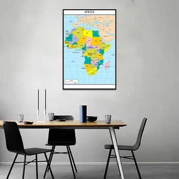 60 * 90 см, Политическая карта Африки, версия 2013, Принты, настенный художественный плакат, нетканый холст, картина, домашний декор, школьные принадлежности Изображение