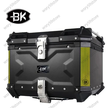65Л задняя камера для хранения багажа мотоцикла верхняя коробка для инструментов водонепроницаемый шлем замок для ключей задний быстросъемный ящик для инструментов алюминий Изображение