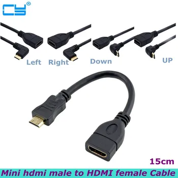 90-градусный мини-HDMI-совместимый конвертер между мужчинами и HDMI-совместимый женский OTG-кабель 1080P, подходит для цифровой камеры видеокамеры Изображение