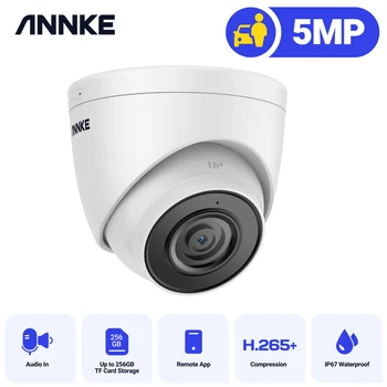 ANNKE 3K IR Сетевая турельная камера, обнаружение человека, защита от транспортных средств, Домашняя H.265 + Водонепроницаемая Встроенная IP-камера с микрофоном Изображение