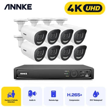 Annke AC800 4K 8MP Камеры Видеонаблюдения H.265 + Отслеживание человека Двухстороннее Аудио 8CH NVR POE Видеокамера Система Видеонаблюдения Изображение