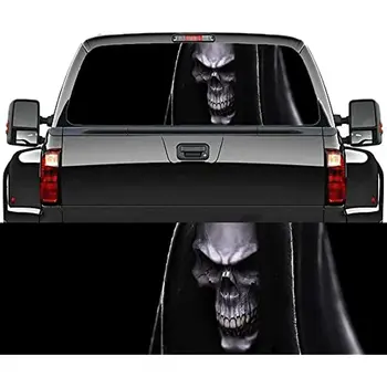 AYJIB 3D Grim Reaper Moutains Наклейки на Заднее стекло для Грузовика SUV Van Pickup, Наклейки на Заднее стекло Автомобиля Для грузовиков Природа Пейзаж Patrotic D Изображение