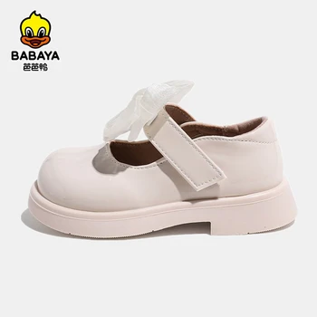 Babaya детская обувь кожаная обувь для девочек обувь принцессы осень 2023 г. новые милые кожаные туфли для девочек для детей Изображение