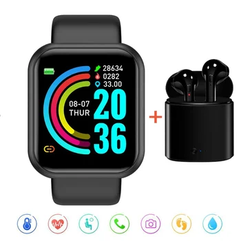 D20 Pro Bluetooth Смарт-часы для мужчин и женщин Y68, монитор артериального давления, сердечного ритма, спортивные умные часы, фитнес-трекер для Xiaomi Huawei Изображение