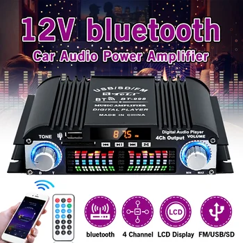 Hi-Fi Аудио Домашние Цифровые Усилители Автомобильный Аудио Бас Мощность Bluetooth Усилитель FM USB SD Радио Сабвуфер Динамики 12 В/220 В Изображение