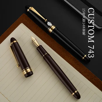 Japan PILOT Custom 743, большая ручка из 14-каратного золота, роскошный письменный инструмент FA для улучшения почерка и подарка Изображение