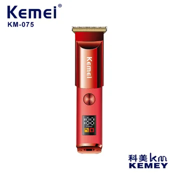 Kemei USB Быстрая Зарядка Электрическая Машинка Для Стрижки Волос Перезаряжаемый Триммер Новый Дизайн Машинка для Стрижки Волос Парикмахерская KM-075 Изображение