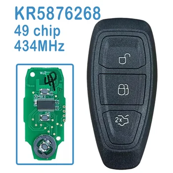 KR5872668 Автоматический Умный Пульт Дистанционного Управления 434 МГц 2 + 1 Кнопки ID49 PCF7953 Чип Заменить Автомобильный Ключ Для Ford C-Max Focus Mondeo Kuga Fiesta 14-18 Изображение
