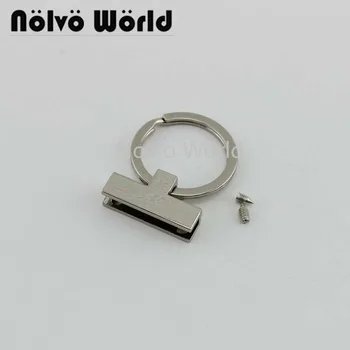 Nolvo World 5-20-100шт 2 цвета 45* 25 мм высококачественный металлический брелок для ключей с пряжками, фурнитура для ключей с 24 мм кольцом для ключей Изображение