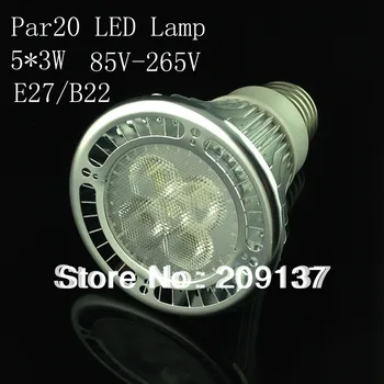 Par20 Светодиодная Лампа E27 С Регулируемой Яркостью 5X3 Вт 15 Вт Прожектор Светодиодный Свет Светодиодные Лампы 85 В-265 В Энергосберегающие Изображение