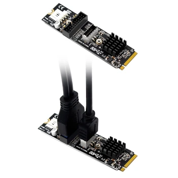 PH69 M.2 M Key PCIe к USB 3.1 Фронтальная карта расширения 5Gb TYPE C + 19/20PIN Интерфейсный адаптер Конвертер С 4Pin Портом питания Изображение