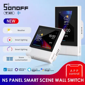 SONOFF NS Panel Smart Scene Настенный выключатель EU/US Wifi Smart Thermostat Display Switch Control Работает с Ewelink Alexa Google Home Изображение