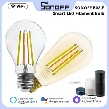 SONOFF WiFi Умная Лампа Накаливания E27 Лампа B02F-ST64/A60 Светодиодные Лампочки с Регулируемой яркостью для приложения eWeLink, Работающего с Alexa GoogleHome Изображение