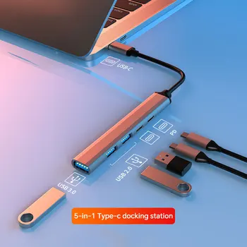 USB C Концентратор 3,0 Type C 3,1 4 Порта Мультиразветвитель Адаптер OTG Для Xiaomi Lenovo Macbook Pro 13 15 Air Pro PC Компьютерные Аксессуары Изображение