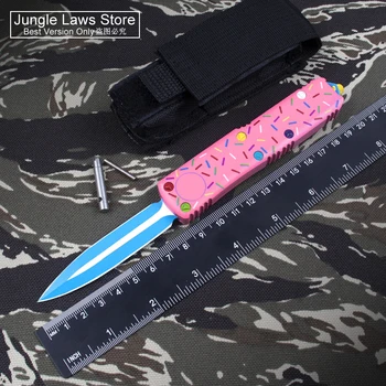 UTX-85 Ножи Для Десерта Warrior MICRO ULTRA OTF TECH Knife UT85 Donut Pink D.E Blade EDC Тактические Карманные Ножи для Самообороны A114 Изображение