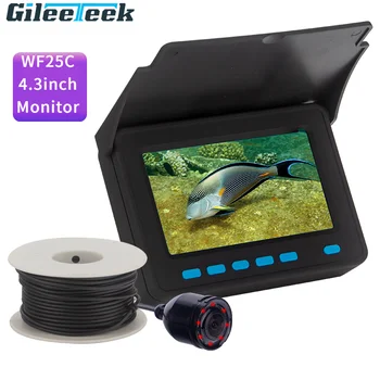 WF25C 4,3-дюймовое устройство для подводной визуальной рыбалки с дисплеем 20/30 М с видеорегистратором Для записи видео с 8 ИК-лампами Водонепроницаемый IP68 Изображение