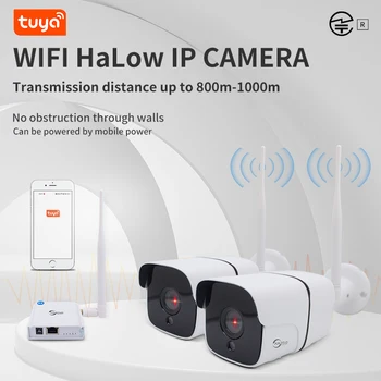 Wifi Halow IP-камера 1080p Камеры Видеонаблюдения, двусторонний голосовой домофон, Уличная беспроводная Мостовая камера, комплект для домашней фермы Изображение