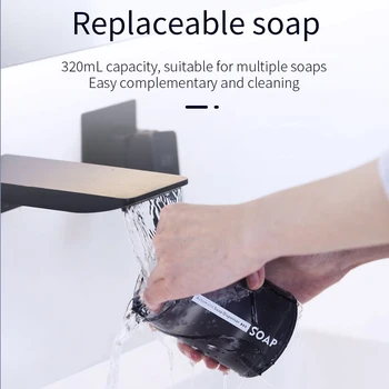 Автоматический пенный дозатор мыла для рук USB-Зарядка Бесконтактная Ручная мойка Для Туалета Ванной комнаты Изображение