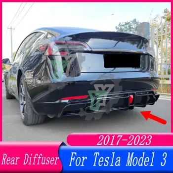 Автомобильные Аксессуары Диффузор Заднего бампера, Спойлер с индикаторной лампой, Обвес для задней губы Tesla Model 3 2017 2018 2019-2023 Изображение
