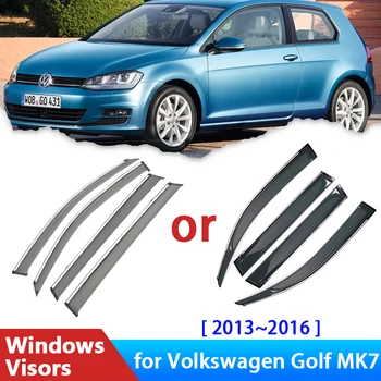 Автомобильные Козырьки на окна для VW Golf 7 Аксессуары Mk7 VIII 2013 ~ 2016 Volkswagen Ветровые Дефлекторы, защита от дождя, для бровей, тент, Лобовое стекло Изображение