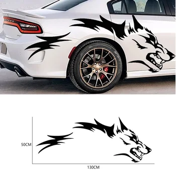 Автомобильные Наклейки Coyote Wolf Гранж Дизайн Виниловая Наклейка На Боковую Дверь Пикапа Грузовик 2 шт. Набор автомобильных Наклеек Большого Размера Из двух Изображение