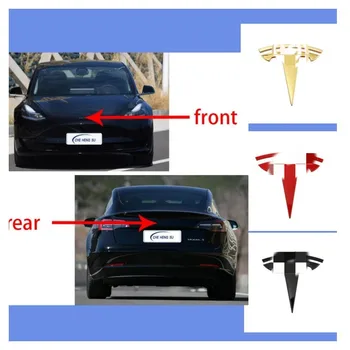 Автомобильный Передний Задний Багажник, Замена логотипа, Значок, Эмблема, Наклейки, Металлическая наклейка Для Tesla Модель 3 Y, Аксессуары 2020 ~ 2023 Изображение