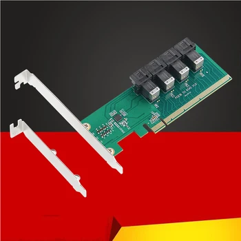 Адаптер U.2 для PCIE PCI Express Gen3 3,0x16 на 4 Порта MiniSAS HD SFF-8643 Конвертер карт расширения Riser для PCI-E NVME U.2 SSD Изображение