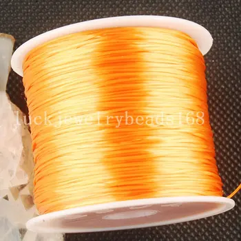 Бесплатная Доставка Женский 1 мм оранжевый хрустальный эластичный шнур для вышивания бисером 100 м 1шт C3228 Изображение